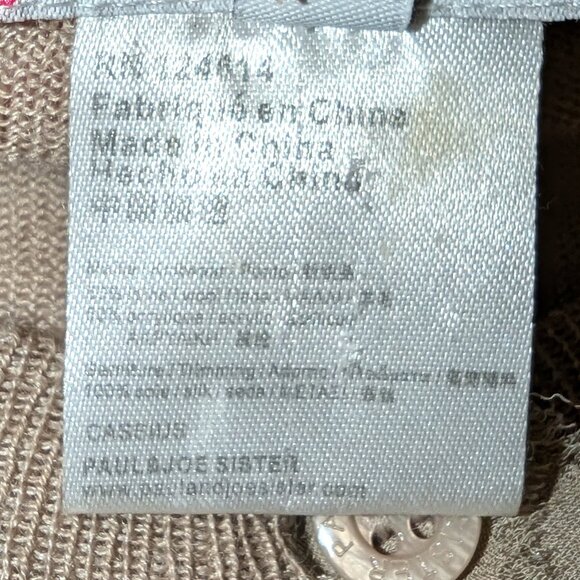 Paul & Joe Sister	| Anthropologie Beige Tan Cardigan with Silk Trim | Size Small - Picture 7 of 10